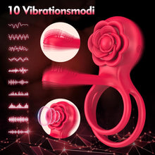 Laden Sie das Bild in den Galerie-Viewer, Vibrierender Penisring Sex Spielzeug für die Männer- 3 In 1 Cockring Sex Spielzeug für die Paare 10 Vibrationsmodi Penis Vibrator