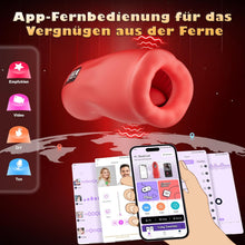 Laden Sie das Bild in den Galerie-Viewer, Masturbieren Sex Spielzeug für die Männer - Handfrei Masturbator Cup Mann Blowjob Taschenmuschi, APP Steuerung Silikon Sexspielzeug Elektrisch mit 9 Zungenvibrations- &amp; 3 Saugmodi,Men Solo Vagina Toy