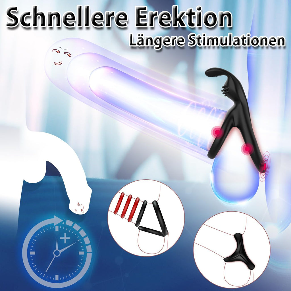 Dreieckiger Penisringe，Pleasure Ring Set 5 Cockringe Silikon Cockringe Hodenringe für Eine Härtere und Längere Erektion Erotisches Sexspielzeug für Paare Passend für Jede Größe Penis Ring Schwarz