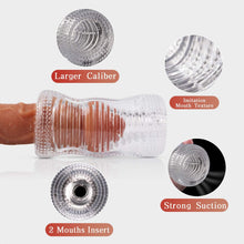 Laden Sie das Bild in den Galerie-Viewer, Masturbieren Mann, Manuelle Masturbator Cup Sex Spielzeug für die Männer mit 3D Realistische Vagina Oralsex, Mini Tragbar Kristall Penis Trainingsgerät Masturbation Taschenmuschi für Männer