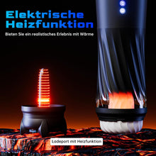 Laden Sie das Bild in den Galerie-Viewer, Masturbieren für Männer Elektrischer Masturbator, Sex Spielzeug für die Männer mit 3 Verdrehung &amp; 5 Teleskopfunktion Vibratiosmodi, 3D Realistisch Vagina Heizung Masturbatoren Taschenmuschi Sex Toys