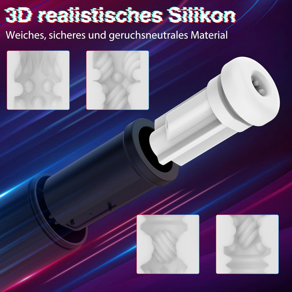 Masturbator Sex Spielzeug für die Männer solo, Masturbieren elektrisch mit Heizung 10 Vibrations-, 4 Saug- und 4 Schubmodi, Mann Penis Pumpe Pussy Sexspielzeug Blowjob Taschenmuschi Groß Masturbatoren