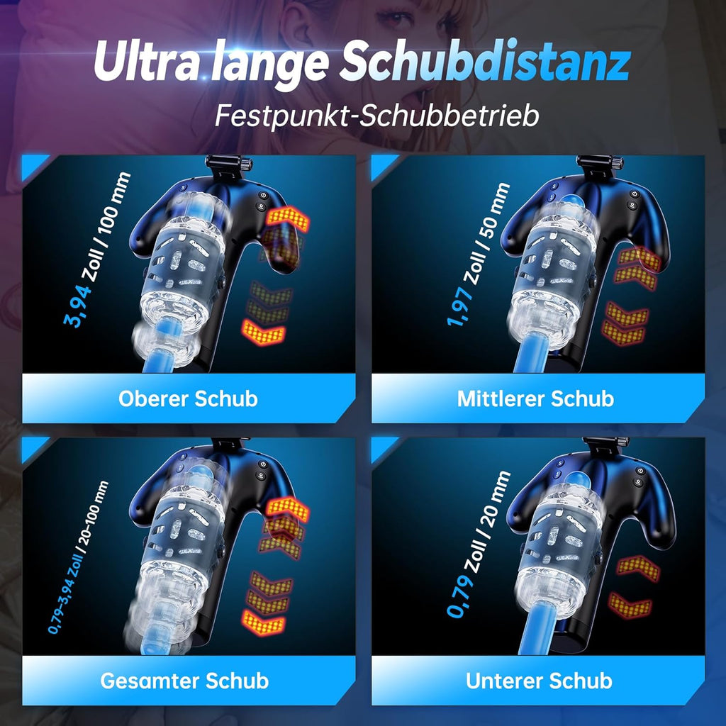 Masturbator Mann mit Handyhalter & Doppelseitigen Tasten, 5 Schubmodi, 1-10 cm Stoßweg, Masturbator Männer Sex Sexspielzeug Masturbatoren