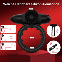 Laden Sie das Bild in den Galerie-Viewer, Penisring Vibrator mit Bullet-Vibrator Sex Spielzeug für die Paare Männer, Vibration-Penisringe Sex Toys mit 10 Modi Cockring für Penis Testikel Stimulation, Klitorisstimulator Sexspielzeug für Frauen