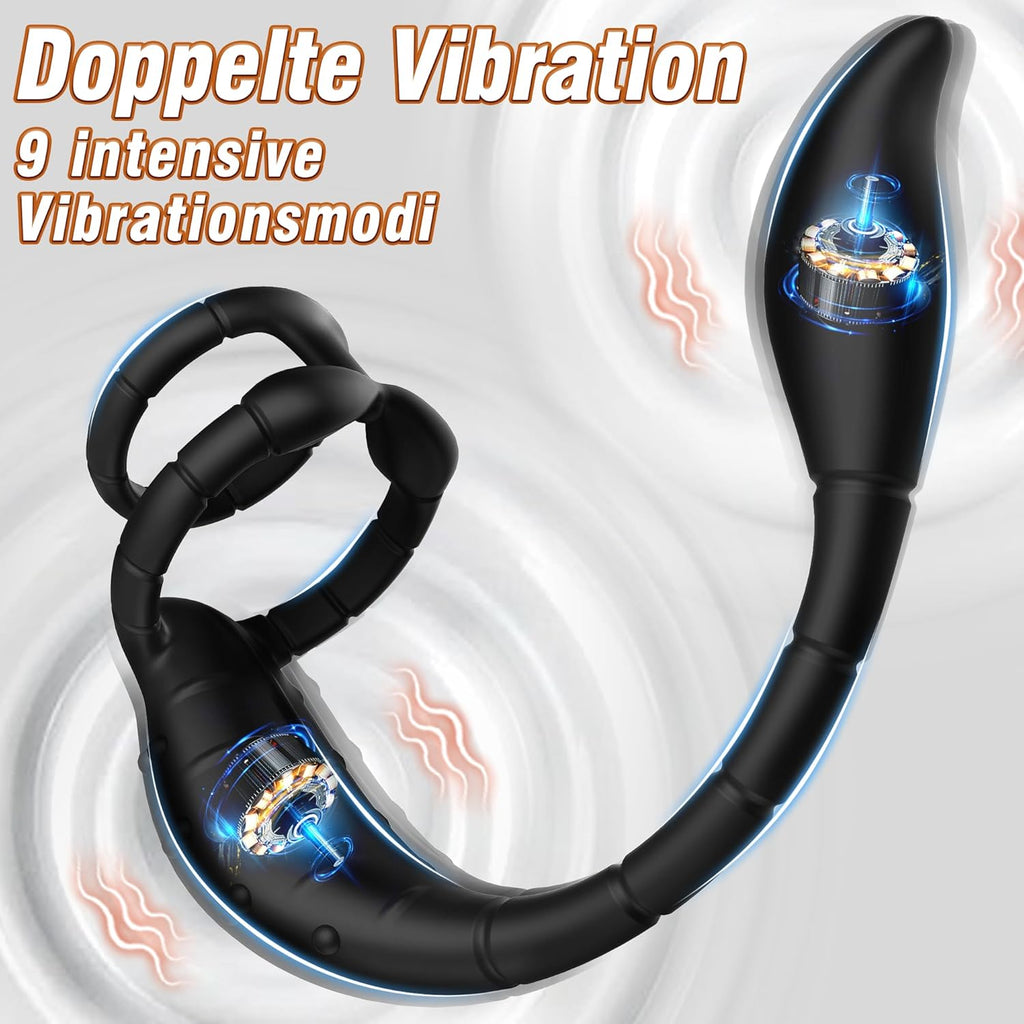 Prostata Stimulation Männer mit Penisring & verlängerte Analvibratoren Sex Spielzeug für die Männer mit APP Vibratorensets für Männer 9 Vibrationsmodi Analplug Sex Spielzeug für die Paare