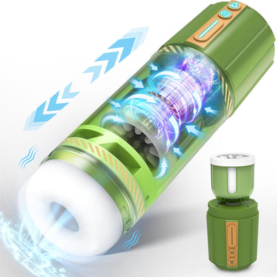 Elektrischer Masturbator Cup mit 8 Rotierende Teleskopfunktion 5 Vibrationfunktion, Sex Spielzeug für die Männer, Vibratorensets Masturbieren für Männer, Sex Toys Taschenmuschi Penis Masturbatoren