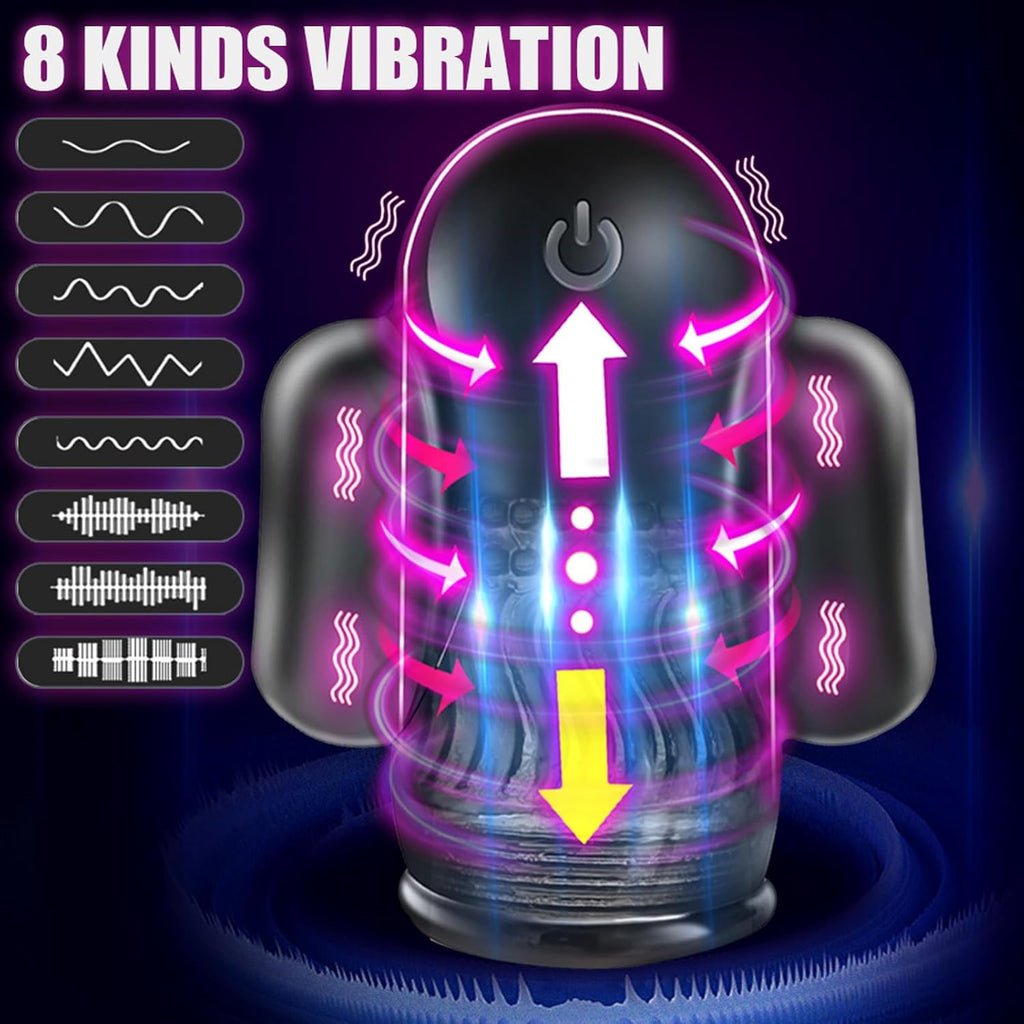 PINTLE Penis Vibrator Elektrischer Masturbator Cup mit 10 Vibrationsmodi, Fernbedienung und 360° Umwickeln Stimulation Eichelmassage Training Masturbation Masturbieren Sex Spielzeug für die Männer
