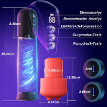 Laden Sie das Bild in den Galerie-Viewer, Penispumpe für Penisvergrößerung Elektrische Penis Pumpe Vakuumpumpe Sex Spielzeug für die Männer mit 3 Vakuum Trainingsmodi 6 Saugmodi,Taschenmuschi Masturbator Sex Toy mit 2 Silikonhülsen