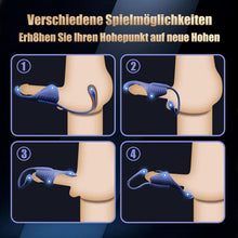 Laden Sie das Bild in den Galerie-Viewer, Elektrischer Masturbator Penistrainer Vibrator, Masturbieren für Männer mit 9 Vibration, 4IN 1 Sexspielzeug Penis Eichel Hodensack AnalVibrator Prostata Stimulator Masturbatoren Sex Spielzeug für Männ