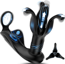 Laden Sie das Bild in den Galerie-Viewer, Soulour Analvibratoren für Mann Prostata Stimulation Männer, 4 IN 1 Expansions- und Schubmodi Analplug mit Penisring &amp; Hodenvibration, Sex Spielzeug für die Männer Anal Plug Vibrator mit 9x9 Modi Reif