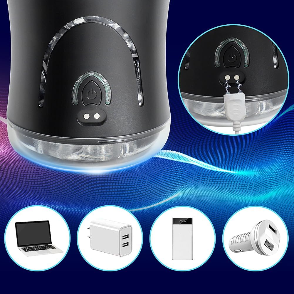 Roluck Elektrische Cup-Masturbatoren, Masturbieren für Männer Sex Spielzeug mit 9 Vibrationsmodi, Handfrei Männer Sex Sexspielzeug ABS + TPE-Material Masturbator Penis Trainingsgerät Masturbation