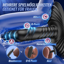 Laden Sie das Bild in den Galerie-Viewer, Plug Sitting and Riding Vibrator Sex Toy for Couples with 9 Vibrations 3 Shock Functions, Clit G-Spot Dildo Double Stimulator Sex Toy for Women, Vibrators for Men