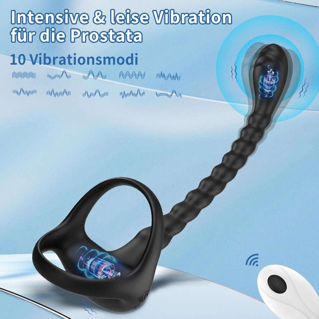Prostata Stimulation Männer mit Penisring Vibratoren - Cockringe Analvibratoren für Mann mit Fernbedienung, 10 Vibrationsmodi Anal Vibratorstarb Vibration, Sex Spielzeug für Die Männer Paare Extrem