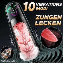 Laden Sie das Bild in den Galerie-Viewer, Beheizter Sex Spielzeug für die Männer Masturbator, Masturbieren für Männer 10 Vibrations &amp; 7 Stoß &amp; 5 Saugmodi, Zungenleck Taschenmuschi Sexspielzeug Masturbatoren, App-Steuerung Sex Toys Penispumpe