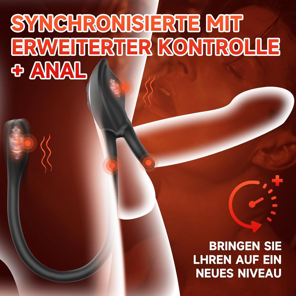 Eieffncie Penisring Sex spielzeug für Paare Extrem Sex,Dual Penis Ring Erotik Sex Spielzeug für die Männer,Sexspielzeug für Klitoris 10 Vibrationsmodi,Prostata Stimulation Männer mit Fernbedienung