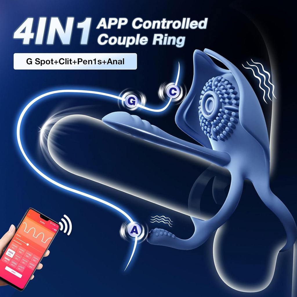 Penisring Vibrator mit App, Sex spielzeug für Paare extrem sex, Penisringe Erotik Sex Spielzeug für die Männer, Cockring für Klitoris Penis, Erotisches Pleasure Ring mit 5 Vibrationsmodi Sex Toys