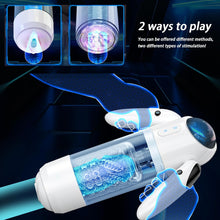 Laden Sie das Bild in den Galerie-Viewer, Elektrischer Masturbator Cup,Taschenmuschi Vibrationen mit 2 Griffe &amp; 7 Teleskopmodi &amp; Rotationsmodi,Masturbieren für Männer Elektrisch Masturbatoren 3D Vagina Pussy,Sex Spielzeug für die Männer