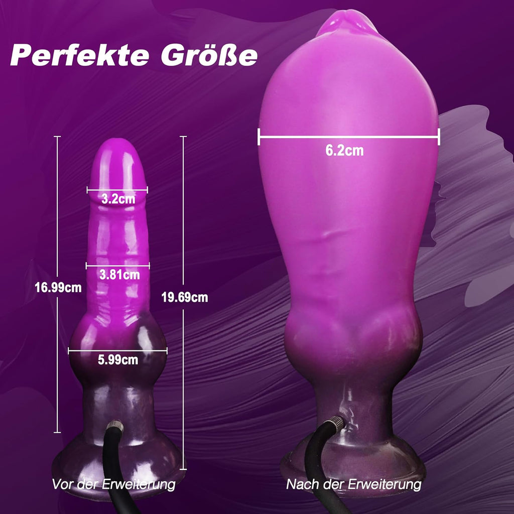 Anal Dildo Groß Monster Aufblasbar Fantasy Dildo Knot Dog Inflatable BDSM Analdildos Anal Toy XXL Dildos Pump Analdehner Fetisch Analplug Sex Spielzeug für die Männer Frauen Paare