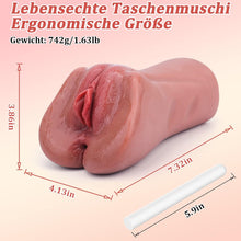 Laden Sie das Bild in den Galerie-Viewer, 2in1 Realistisch Masturbieren Taschenmuschi Groß Sex Spielzeug , Sexpuppe, Masturbator Vagina Anal Klitoris Erotik Sexspielzeug für Männer solo