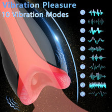 Laden Sie das Bild in den Galerie-Viewer, Elektrischer Masturbator Cup 10 Vibration und Heizfunktion mit Zunge lecken Penis Vibratoren Elektrische Masturbatoren Penis Trainer, Männer Eichel Stimulator 3D Realistischer Vagina Pussy
