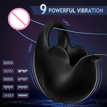 Laden Sie das Bild in den Galerie-Viewer, 2 in 1 Vibrierender Penisring mit 9 Vibrationsmodi und Fernbedienung Cockring Vibrator Sexspielzeug für Männer SM Herren Penisringe Vibratoren Massagegerät Langwährende Erektion Hodenvibrator