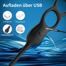 Laden Sie das Bild in den Galerie-Viewer, Analvibrator Prostata Stimulation Vibration Männer, Anal Plug Vibrator Mit Penisring, Anal Dildo Analvibratoren Mit Stoßfunktion, Herren Anal Toy Sex Spielzeug für Mann