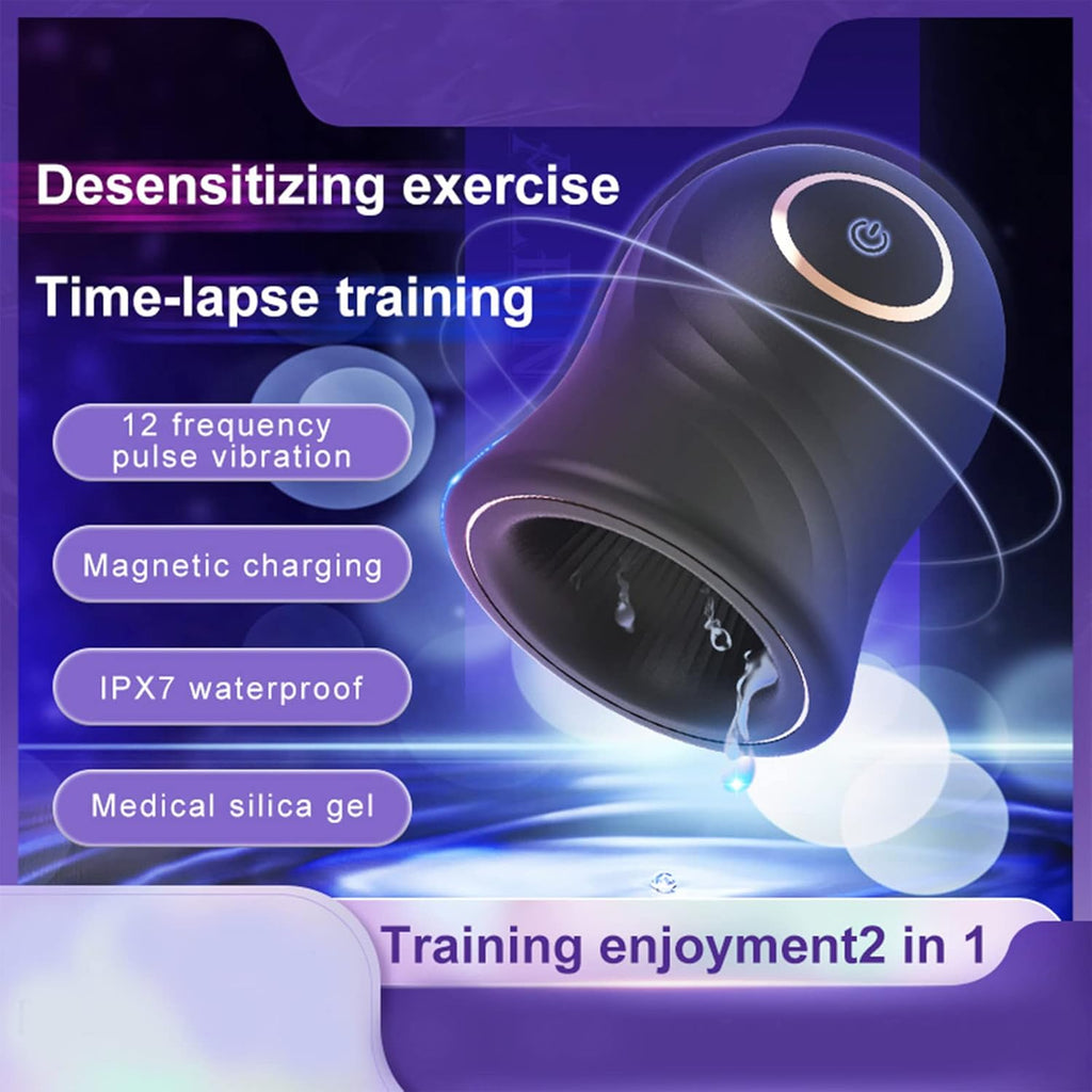 Masturbator mit einzigartigem Texturdesign an der Innenwand,Penis Vibrator für Mann mit 12Vibrationsmodi, Elektrische Masturbatoren Penis Trainer, Männer Eichel Stimulator Silikon Sexspielzeug