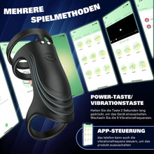 Laden Sie das Bild in den Galerie-Viewer, Penisring Vibrator Sex Spielzeug für die Männer, Penis Ring Erotik Sex Spielzeug für Paare Extrem, Cockring Penistrainer mit App Steuerung Masturbieren Männer mit 10 Modi für Langwährende Erektion