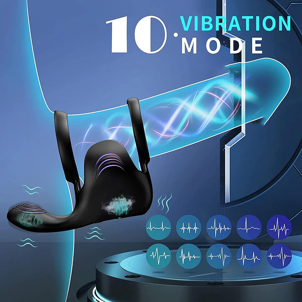 Mit 10 Vibrationsmodi Penistrainer Penismassagegerät Hodenring Bondage Ring Penisvibrator Vibrator SM Extreme Bondage Penis vibrierendes Sexspielzeug für Männer und Paare