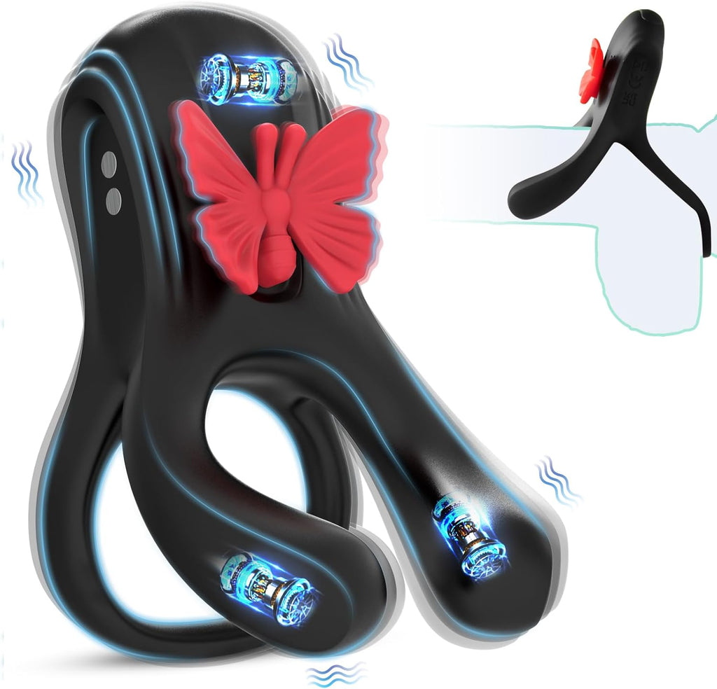 Penisring Vibrator mit 10 Vibrationsmodi, Premium Dehnbarer Silikon Penis Ring Sex Spielzeug für die Männer, Cockring Sexspielzeug für Paare Extrem Sex,Penisringe Sexspielzeug für Männer Solo Sex Toys