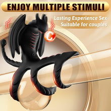 Laden Sie das Bild in den Galerie-Viewer, 3 in1 Penisring Penis Vibrator Sex Spielzeug für die Männer Paare Extrem, Drachen Cockring Hodenring mit 10 Vibrationsmodi für Klitoris Stimulation &amp; Penis Vergrößerung Zeit Verlängern