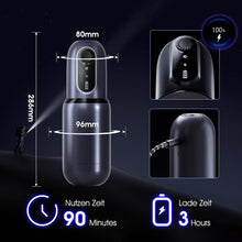 Laden Sie das Bild in den Galerie-Viewer, Masturbieren für Männer Elektrisch, Sex Spielzeug für Die Männer mit 5 Teleskop Rotation &amp; 5 Saugmodi, Stufenloses Getriebe CVT Taschenmuschi Masturbator Penis Masturbatore