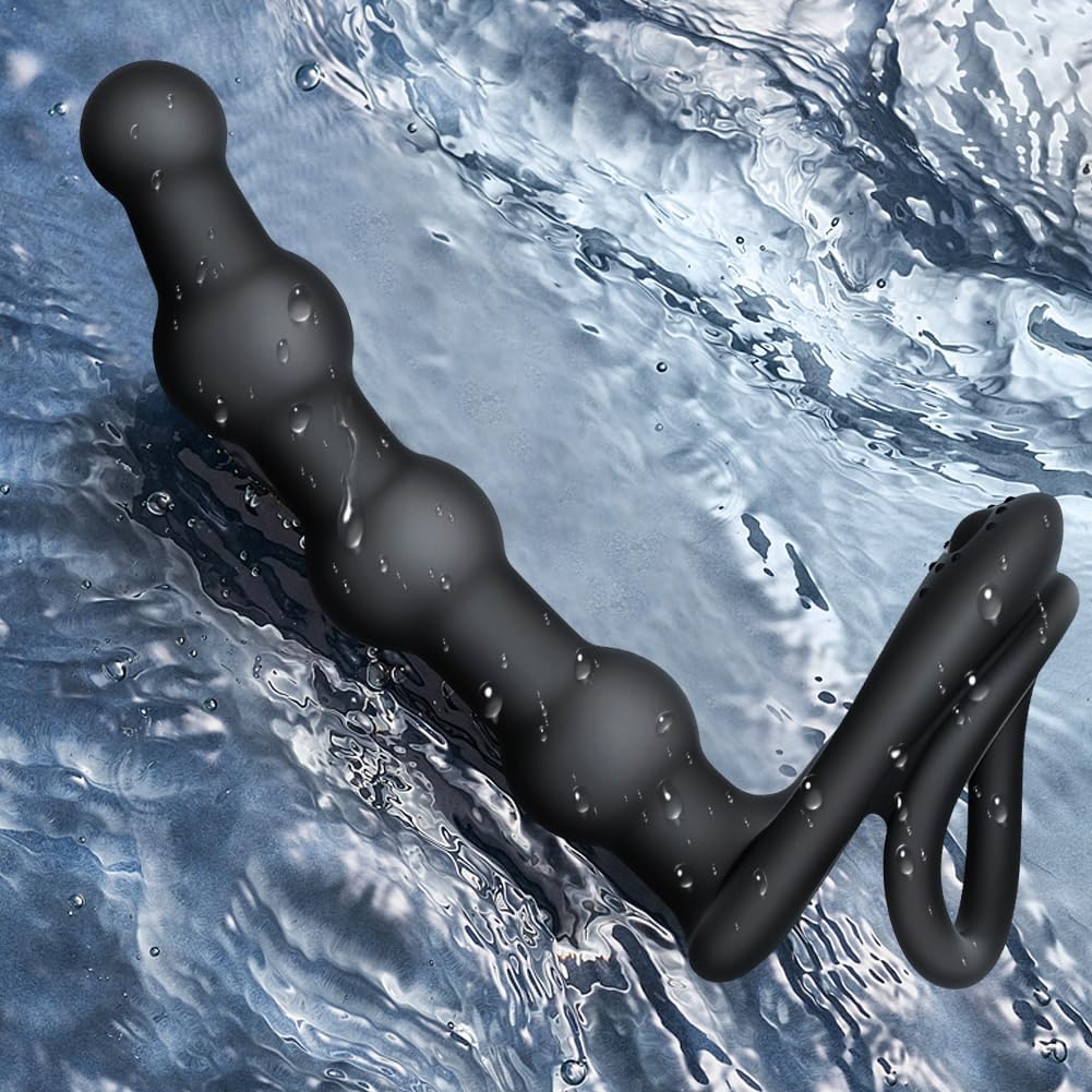 Penisring Anal Vibrator mit Fernbedienung Silikon Cockring Analkugeln 10 Vibrationsmodi Penis Ring Stimulator Anal Dildo Butt Plug Extreme Sexspielzeuge für Männer Frauen und Paare