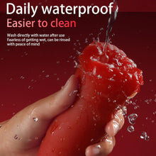 Laden Sie das Bild in den Galerie-Viewer, Masturbator mit 10 Vibrationsmodi Taschenmuschi Stimulator Elektrischer Masturbator Cup Sex Toys Automatische Masturbatoren 3D Realistischer Vagina Pussy Sex Spielzeug für Männer(Rot)