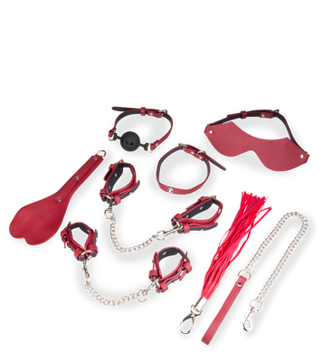 8-teiliges Bondage-Set aus veganem Lederimitat