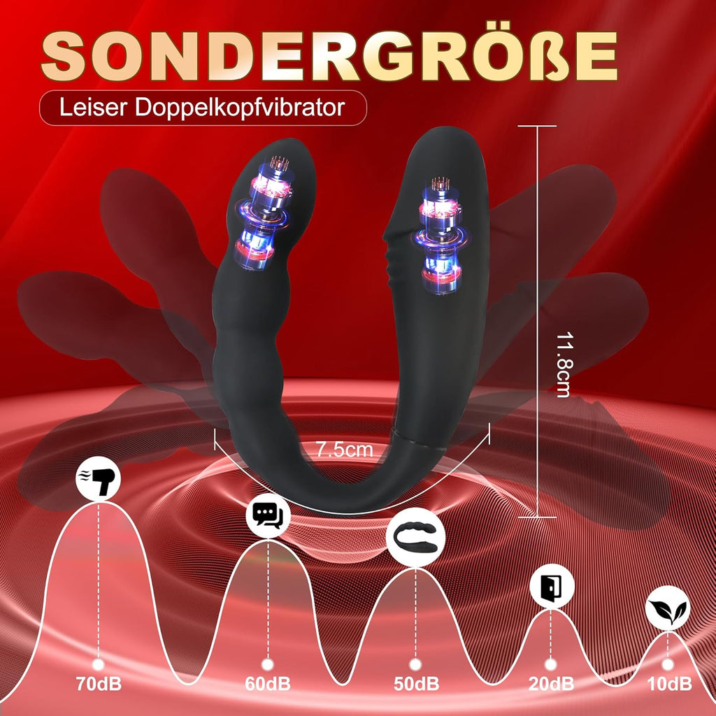Doppeldildos Dildo Anal Vibrator Klitorisstimulator G-punkt Vagina Klitoris Anal Massage Drahtlose Steuerung Dildo Doppel Headed Vibratoren U-förmigen Sex spielzeug für Frauen Lesben Paar
