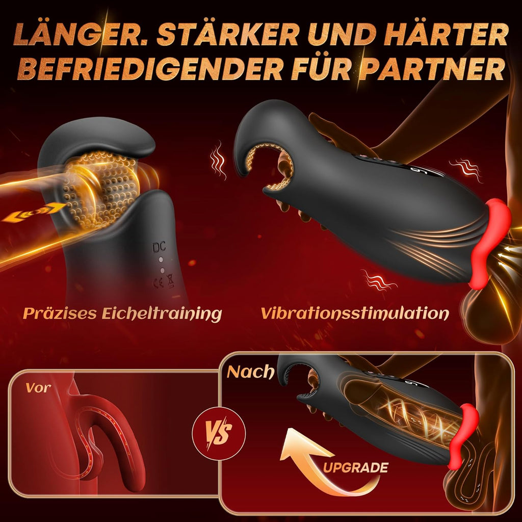 Masturbieren für Männer Dual-End Beads Stimulation 9 Vibration, Sex Spielzeug für die Männer Masturbator Penis Vibrator 4 Wellensaugen, Sex Toyset für Man mit Manuelles Trainer App Control Contitop
