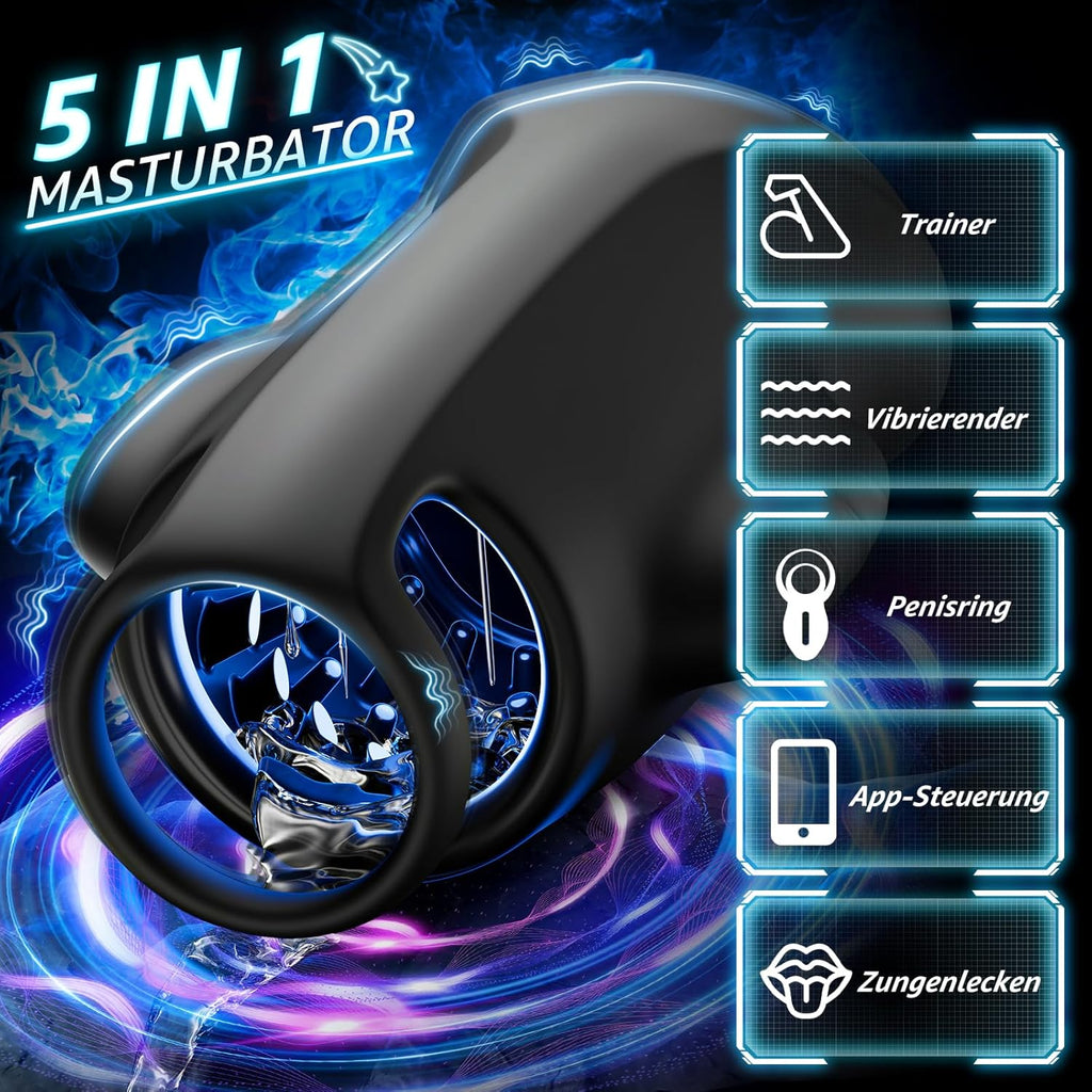 Masturbieren für Männer Penis Vibrator Eichel Stimulation Trainer,Sex Spielzeug für die Männer Zunge Oralsex Masturbator 9 Modi, Sex Toyset für Man Vibratorensets Sexspielzeug Solo Masturbatoren