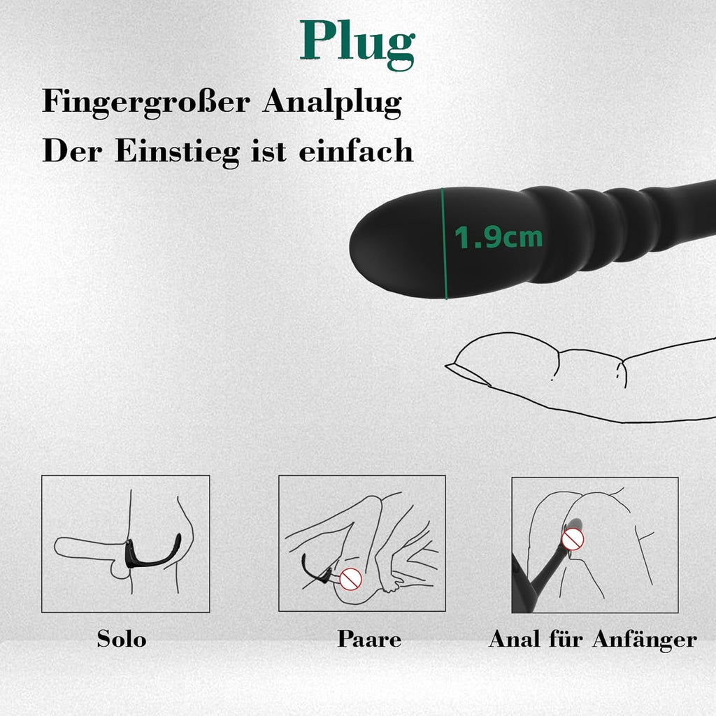 Prostata Stimulation Männer Sex Spielzeug für die Männer, Vibratorensets Analplug für männer Penisringe Vibrator Analvibratoren für mann Sexspielzeug für Paare Cockring groß mit 10 Vibrationsmodi