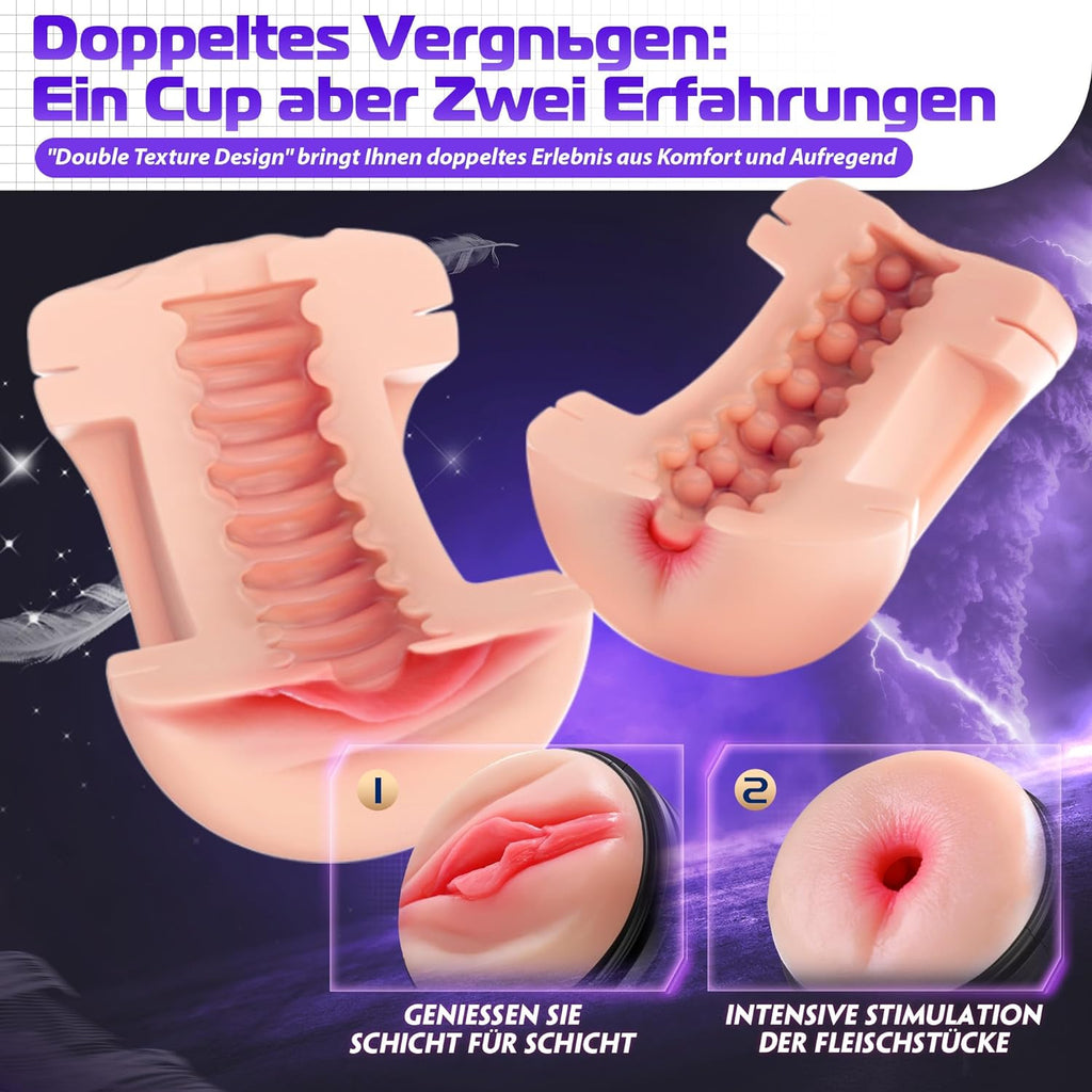 Masturbator Sweetdira Masturbieren für Männer, Realistisch Masturbatoren Vagina Anal Sex Spielzeug für die Männer Taschenmuschi 10 Vibrationen, Vibratorensets für Männer Sexspielzeug Solo, Sex Toy