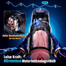 Laden Sie das Bild in den Galerie-Viewer, KI-Interaktion 360° Schnellheiz Masturbator Sex Spielzeug für die Männer, Masturbieren für Männer 5 Intensiver Teleskopfunktion Sexspielzeug, Realistische Masturbatoren Liner Abnehmbare Sex Toys