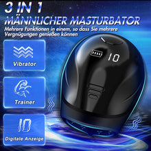 Laden Sie das Bild in den Galerie-Viewer, Penis Vibrator Trainer Masturbatoren Sexspielzeug-Elektrische Cup-Masturbatoren Mit LCD-Display &amp; 10 Vibrationsmodi,360°Wrapping Glans Stimulator,sex spielzeug für die männer Vibratorensets für Männer
