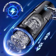 Laden Sie das Bild in den Galerie-Viewer, Pangpangmi Elektrischer Masturbator Masturbieren für Männer, Sex Spielzeug für die Männer mit 7 Modi Teleskopfunktion und Rotierende, Masturbatoren Taschenmuschi Penis Sexspielzeug, Schwarz