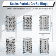 Laden Sie das Bild in den Galerie-Viewer, Penismanschetten, 6er Pack Penis Sleeve Fallinsexy Transparente Wiederverwendbare Penishülle für Penisvergrößerung Sexspielzeug für Männer, Penis Sleeve Erbessern Ausdauer &amp;Sensibilität