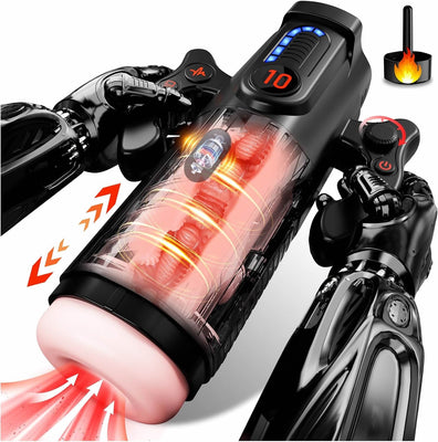 LED Mastrubrator für Manner Handfrei mit Schub, Saug und Vibrationsmodi, Penis Vibratorensets Sexspielzeug für Manner Solo