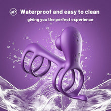 Laden Sie das Bild in den Galerie-Viewer, Sex Spielzeug Für Die Paare Penisring Mit Doppel Motor 10 Vibrationsmodi Cockring Für Penis Und Klitoris Stimulation Verzögerte Ejakulation Und Penis Training