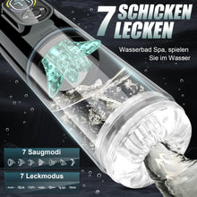 Laden Sie das Bild in den Galerie-Viewer, Elektrischer Masturbator Sex Spielzeug für die Männer，Masturbieren für Männer Handfrei mit 7 Modi Saugen &amp; Vibrieren &amp; Schieben &amp; Rotieren und Lecken，Taschenmuschi Realistisch Masturbatoren