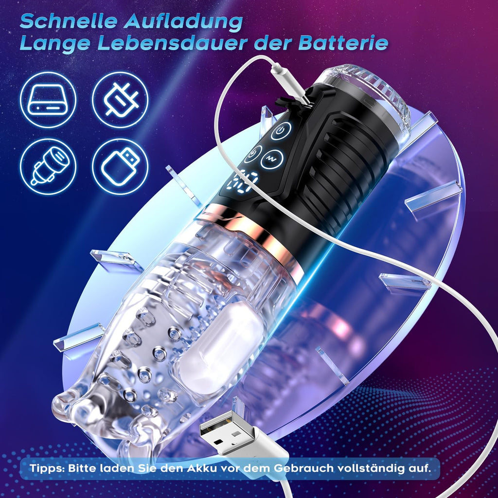 Hochfrequenz Elektrischer Masturbator Cup, 9 Vibration mit 9 Saugmodi, Sex Spielzeug für die Männer, Masturbieren für Männer solo Taschenmuschi Blowjob Penis Masturbatoren mit Vagina Pussy, Sex Toy