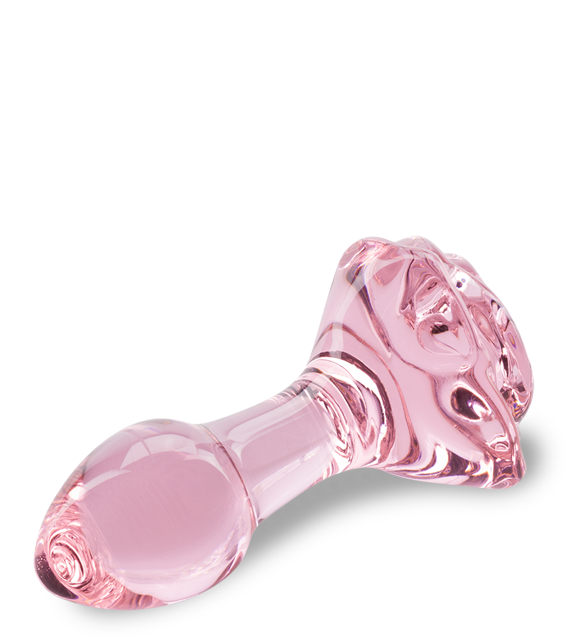 Analplug aus Glas Romantic Rose