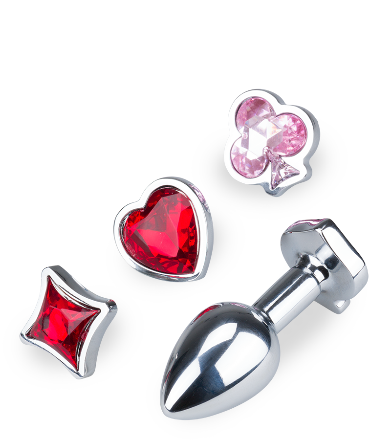 Analplug mit 4 austauschbaren Schmucksteinen Symbols